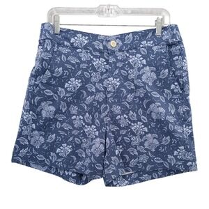 Jachs Girlfriend Chino Shorts Floral Print Stretch Elastic‎ Waist Size M